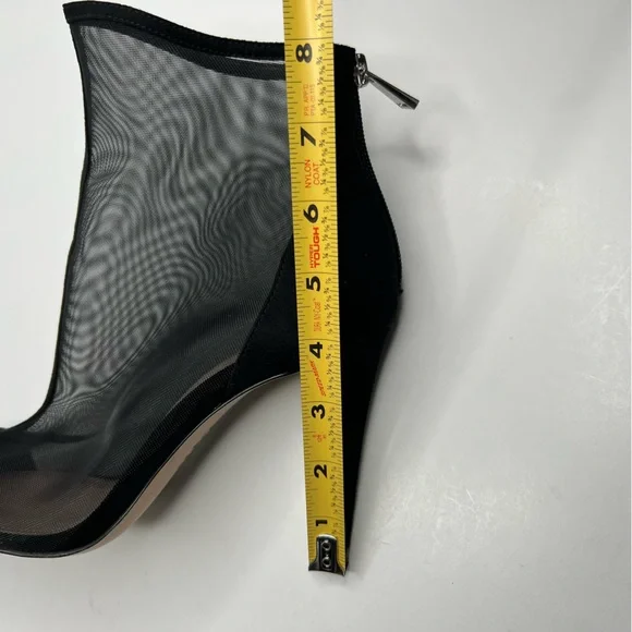 Zara Black Mesh Ankle Boots Bootie High Heels Size EU 40 - Picture 13 of 14